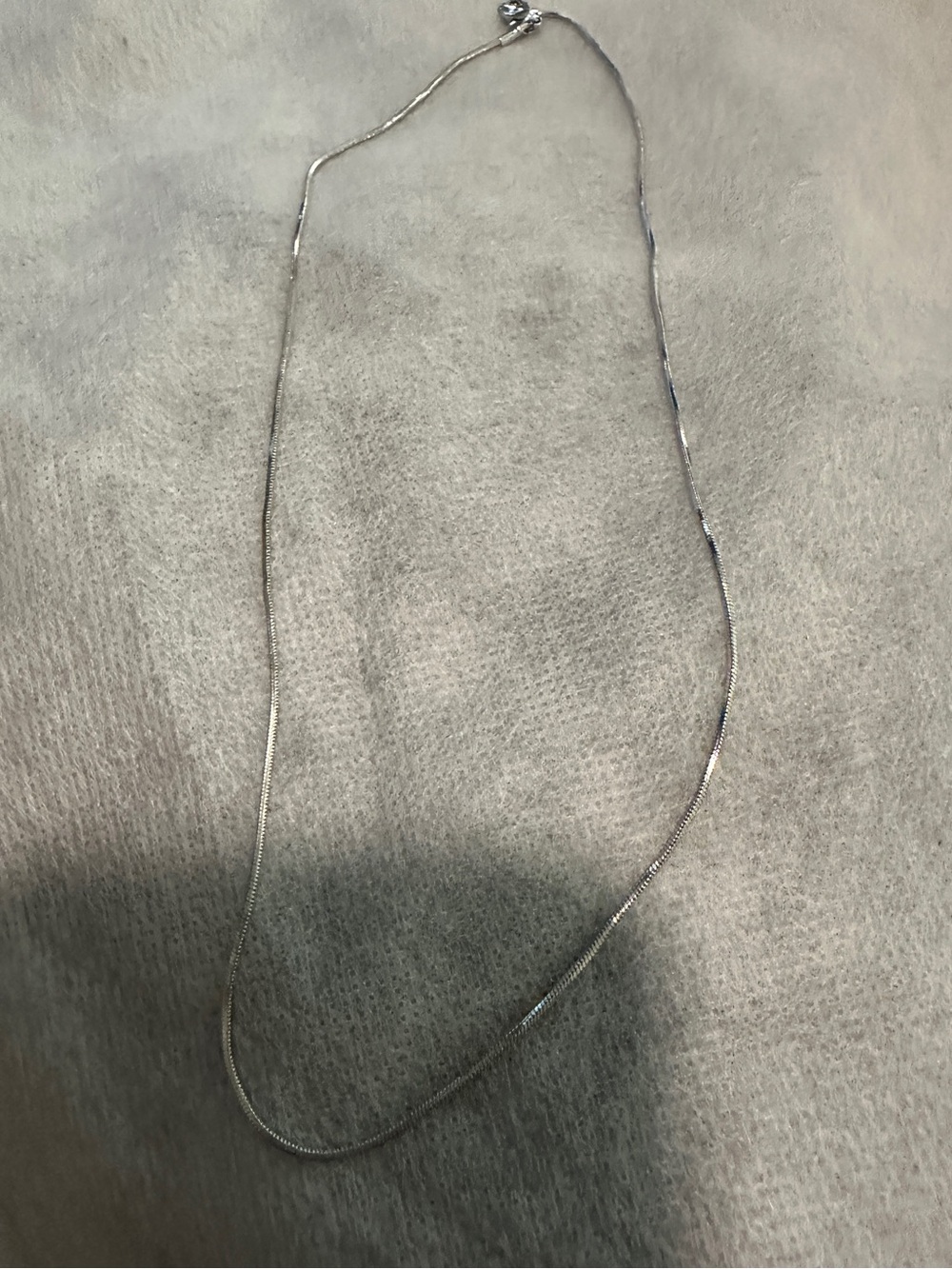 Delicate Silver Chain Necklace - Thin Box Link
